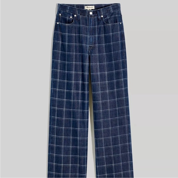 NWT Madewell Perfect Vintage Wide Leg Jeans in Windowpane - Picture 3 of 8
